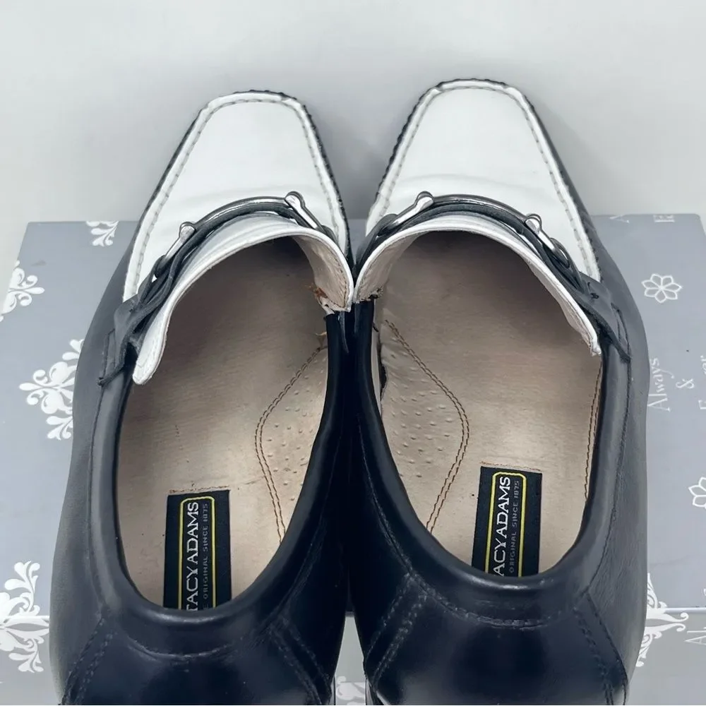 Stacy Adams Wana Bond Street Two-tone Black White Leather Loafers 10